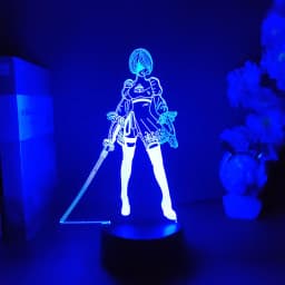 Nie-R YoRHa 2B Figure RGB Lamp Gamer Setup Decoration LED 7 Color Changing Nightlight Kids Gaming Room Desk Backlight