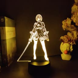 Nie-R YoRHa 2B Figure RGB Lamp Gamer Setup Decoration LED 7 Color Changing Nightlight Kids Gaming Room Desk Backlight