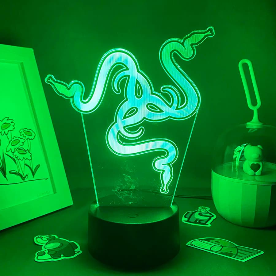 Hot Game Razer Logo 3D Led Neon Night Light Birthday Toys Gift For Raser Gamer Boyfriend Kid BedRoom Table Decor Razer Lava Lamp