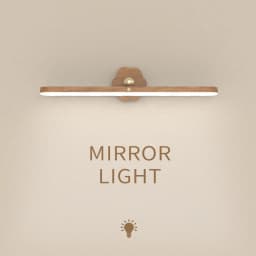 Wooden LED Night Light Mirror Front Fill Light Portable Rechargeable Magnetic Wall Lamp For Bedroom Bedside Lamp Touch Switch
