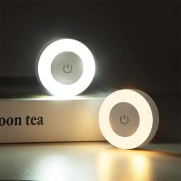 Night Touch Light Bright LED Push Lamp, 3 Colors Dimmable Rechargeable Puck Tap Nightlight Wireless Stick on Lighting
