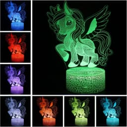 Nighdn Unicorn Night Light for Kids 3D Illusion Unicorn Lamp Birthday Gifts for Girls Bedroom Decoration LED Nightlight Lamp