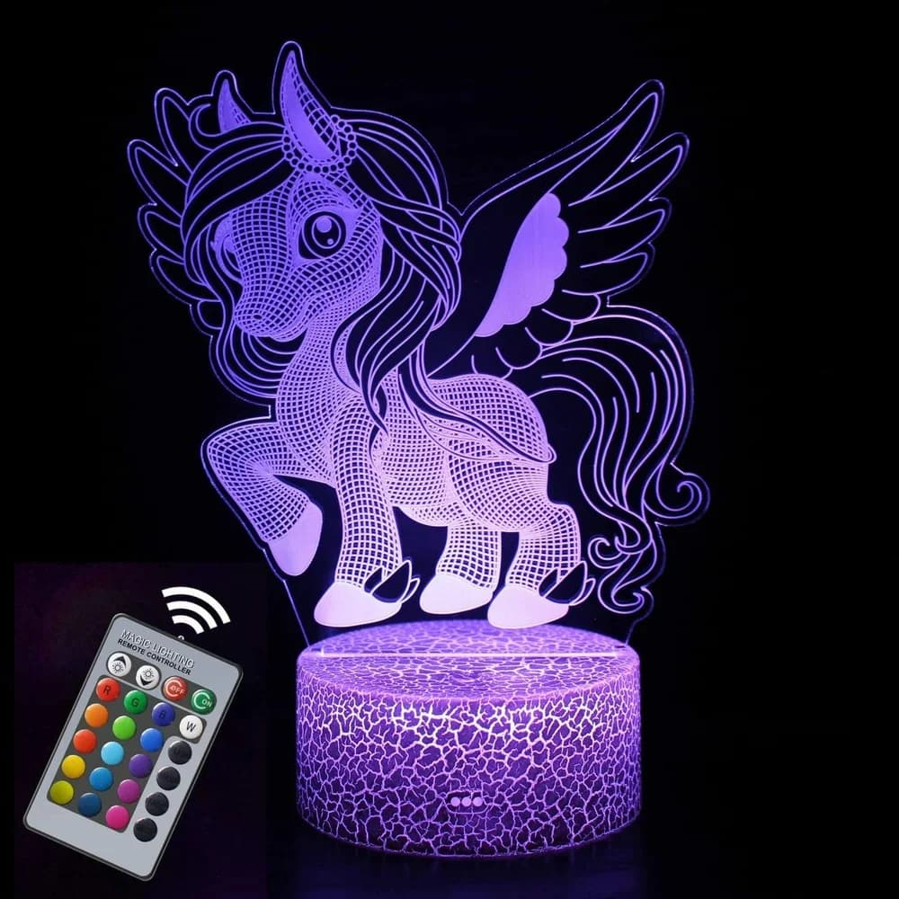 Nighdn Unicorn Night Light for Kids 3D Illusion Unicorn Lamp Birthday Gifts for Girls Bedroom Decoration LED Nightlight Lamp