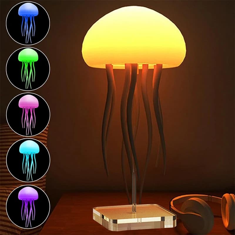 Upgraded Silent Jellyfish Lamp, Jelly Fish Light With Dancing Legs, Voice Control for Bedrooms, Living Room and Christmas Gifts