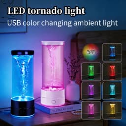 LED Tornado Night Light USB Changing Multi-Color Atmosphere Lamp Creative Children Adult Birthday Gift Home Bedroom Decor