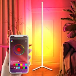 160cm RGBIC Smart Corner Floor Lamp with Ambient Lighting, Alexa & Tuya App Control, Adjustable Colors & Effects for Bedroom, Ga