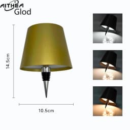 AITHEA Wireless Wine Bottle Cork Lamp Touch Control Dimmable LED Desk Light USB C Charging for Home Bar Decor
