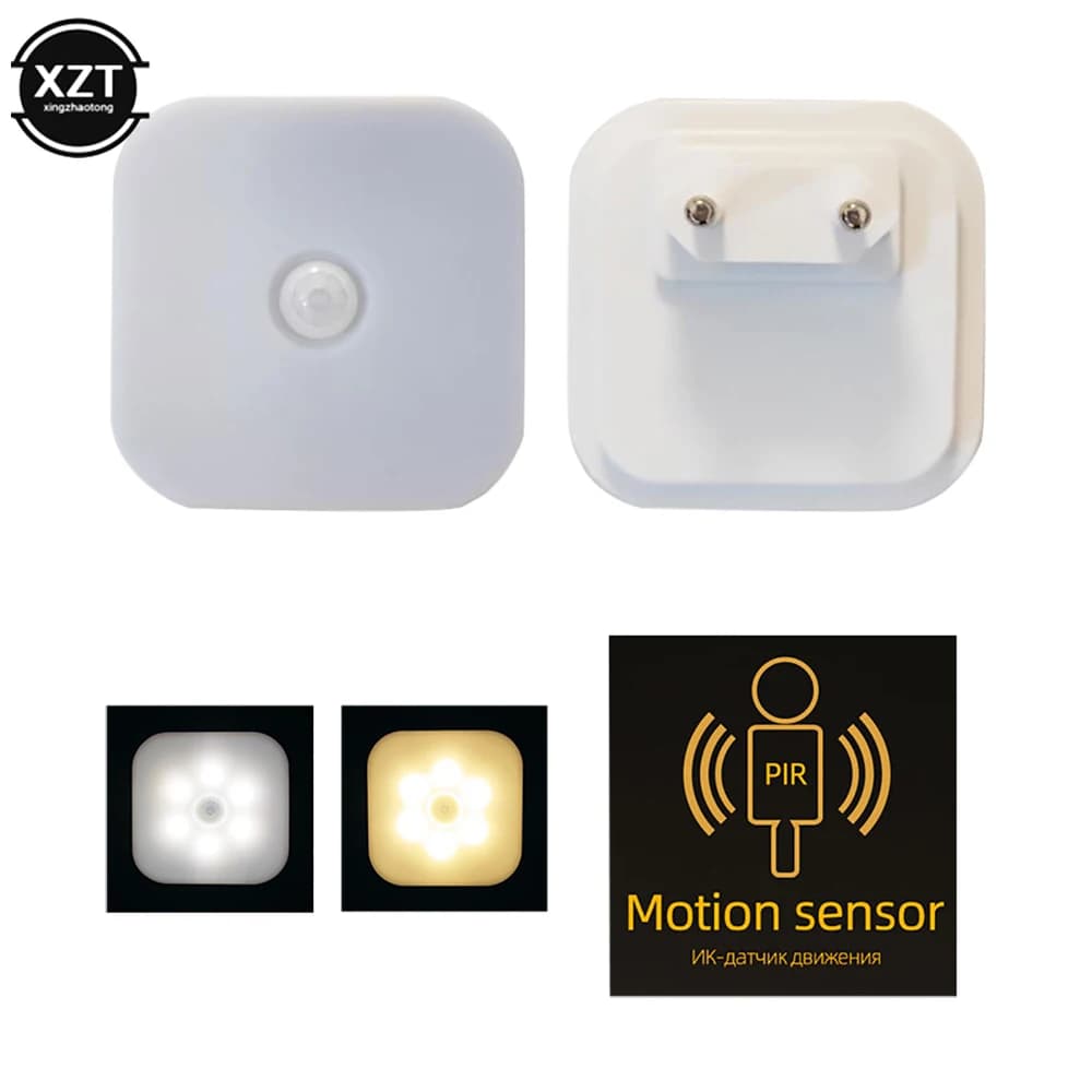 New Motion Sensor Night Light Smart LED Night Lamp Wall lights for home Aisle WC Bedside Lamp For Hallway Pathway US EU Plug