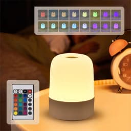 Touch Lamp for Bedroom, Table Lamps Rechargeable Remote Control 16Color Nightstand Light Breastfeeding Sleep Aid Portable