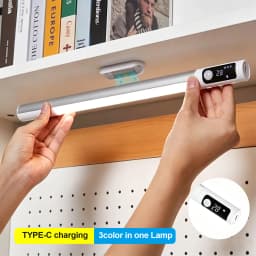 LED Digital Display Motion Sensor Night Light Type C Rechargeable Closet Light Magnetic Sensor Lamp For Cabinet Kitchen Lighting