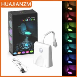 Toilet Night Light Motion Sensor Light with Star Projector 7 Color Rechargeable Decoration LED Night Lamp For Bathroom Washroom