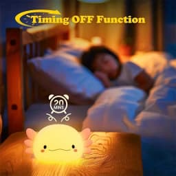 Axolotl Night Light, Dimmable Silicone Animal Nursery Nightlight,Kawaii Rechargeable Bedside Touch Lamp,Baby Room Decor