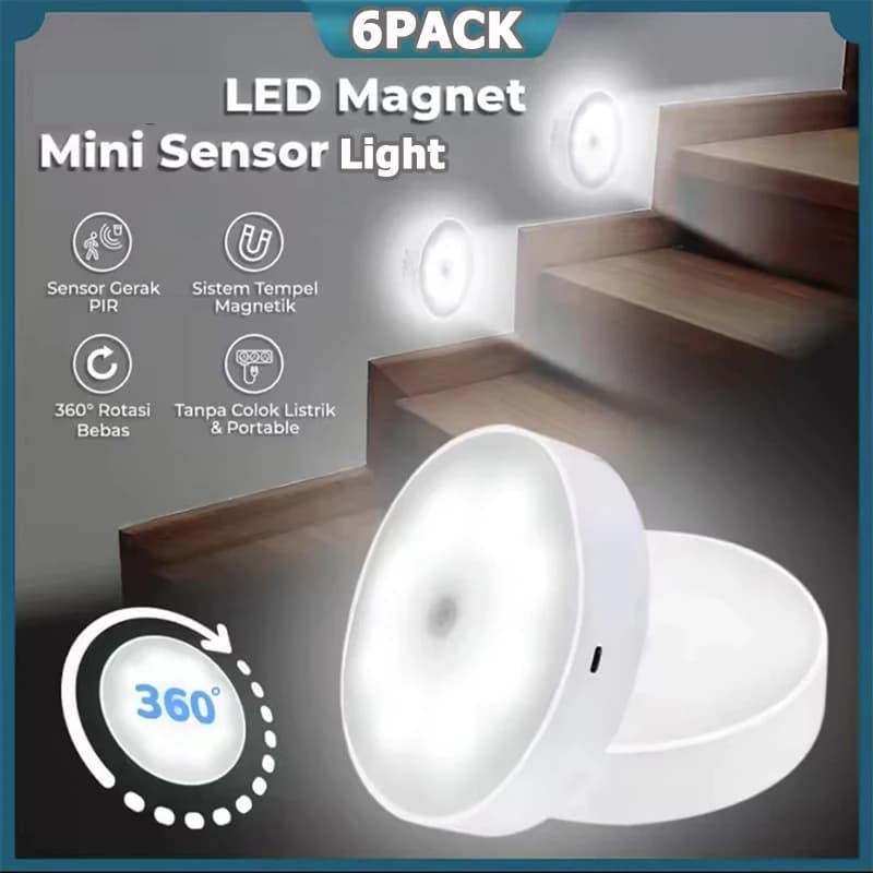 PIR Motion Sensor LED Night Light USB Rechargeable Night Lamp For Kitchen Cabinet Wardrobe Lamp Staircase Wireless Closet Light