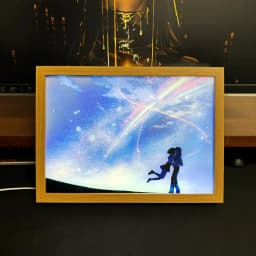 INS Anime Your Name Led Night Light Painting,USB Plug-in 3-colors Lighting Starry Sky Table Lamp Mood Lamp Couple Special Gift