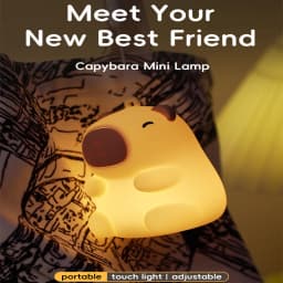 Capybara Cute Night Light, Squishy Lamp Gifts Toys, Rechargeable LED Dimmable Silicone Nightlight for Kids