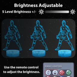 NO.7 Football Player Figurine Night Light for Boys Home Football Decor 16 Color Changing Football Gifts for Kids