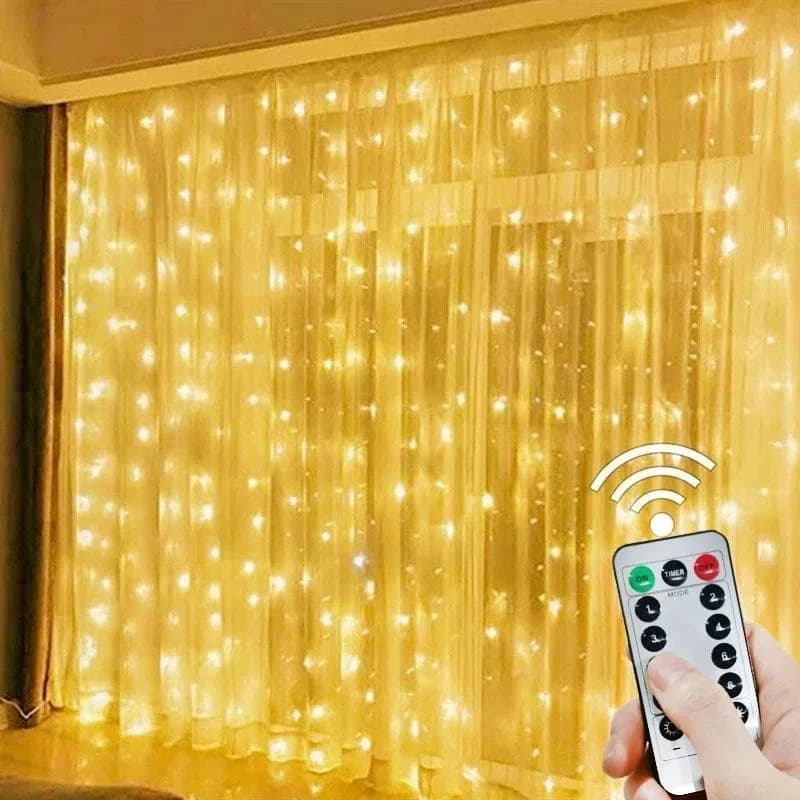 3/9M USB LED Curtain 8Modes Remote Control String Lights Holiday Wedding Fairy Garland Lights For Bedroom Living Room Decor
