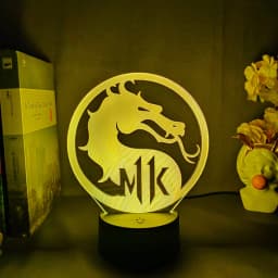 Mortal Kombat 11 Dragon Logo Night Light Led Touch Sensor Color Changing Nightlight for Kids Child Gaming Room Setup Cool Stuff