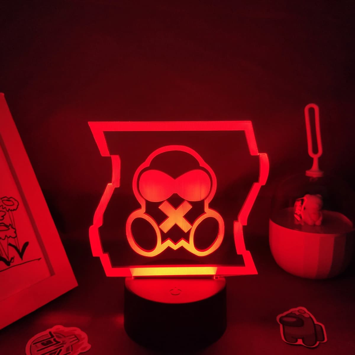 Game Rainbow Six COD Gas Mask 3D Lamps Led RGB Neon Night Light Birthday Cool Gift For Friend Bed Room Table Colorful Decoration