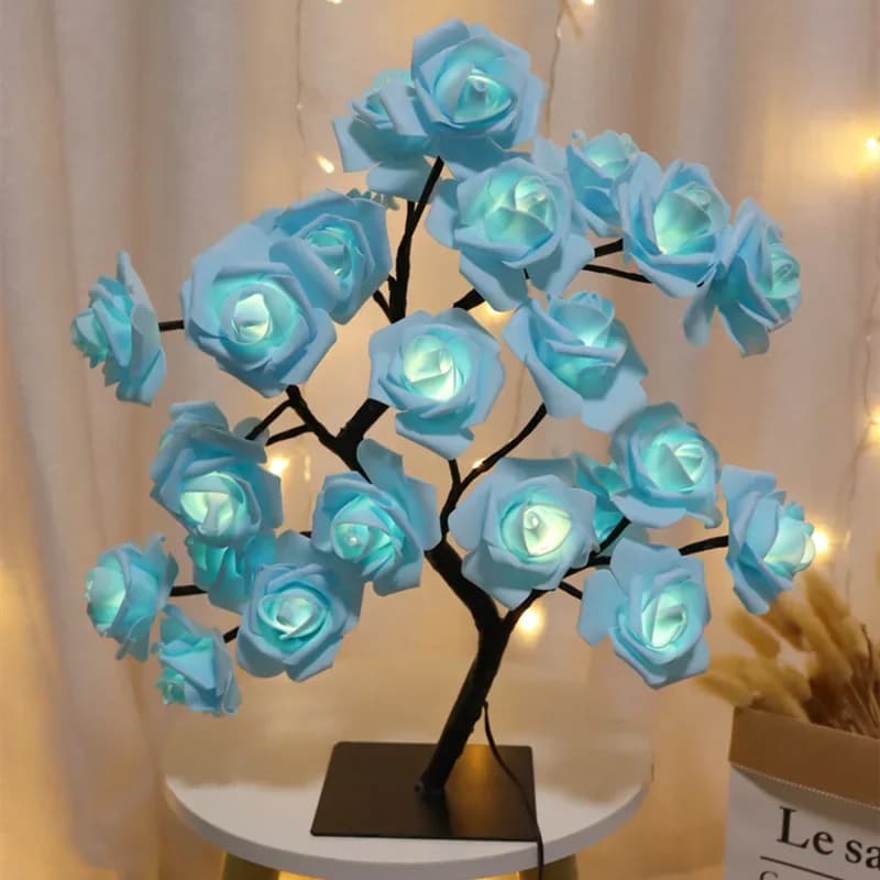 24 LED USB Rose Desk Lamp, Tree Lamp, Bedside Night Light, Give To Girlfriend, Mother's Day, Birthday Gift!