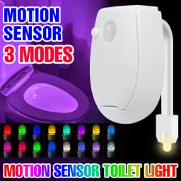 RGB LED Toilet Bowl Lamp PIR Smart Motion Sensor Night Lights AAA Battery Powered For Washroom Bathroom WC Toilet Seat Backlight