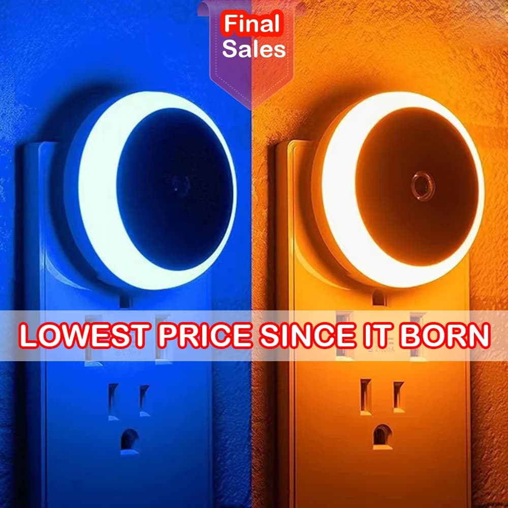 LED Night Light Plug in Dusk To Dawn Smart Sensor Auto Dim Into Wall Night Lamp for Bathroom Hallway Kitchen Stairway Bedroom