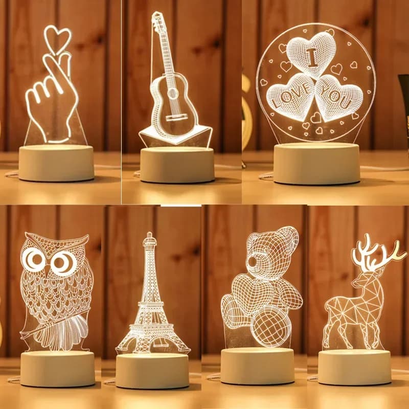3D LED Lamp Creative 3D LED Night Lights Novelty Illusion Night Lamp 3D Illusion Table Lamp For Home Christmas Decorative Light