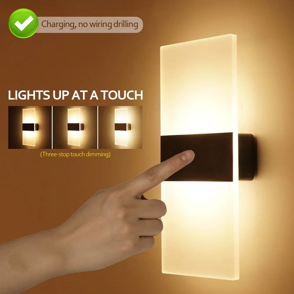Rechargeable Wireless Wall Lights LED Indoor Light for Bedroom Bedside Balcony Corridor Lamps Decor LED Wall Lamp Home Decor