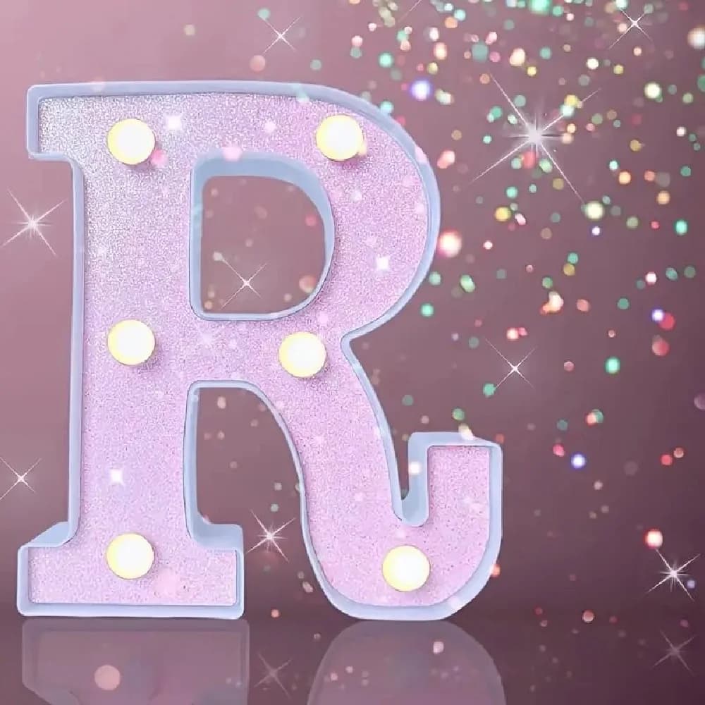 1PC 16cm Pink Glitter LED Letter&Number Lights Battery Powered Decorative Lights For Wedding,Proposal,Birthday,Party,Photo Props