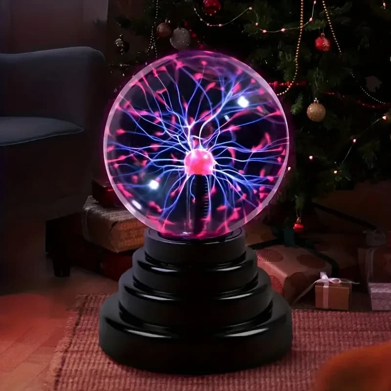 RGB Electrostaticion Plasma Ball Lamp - Touch Control Lightning Globe, USB Powered Color-Changing Mood Light with Glass Cover