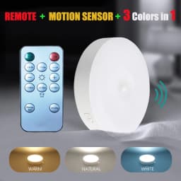 Motion Sensor Light With Remote Control USB Rechargeable Timer Night Light Dimmable LED Lamp Stairs Hallway Cabinet Nightlight