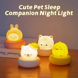Cute Cartoon LED Night Light with Multi Level Dimming Touch Control Baby Bedside Lamp Essential for Nursery Room Decoration