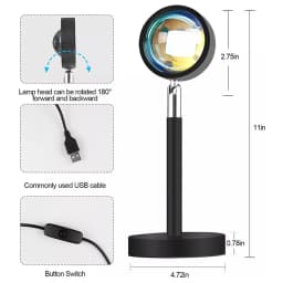 16 Colors RGB Photography Sunset Lamp Led Usb Projector Night Light Remote Neon Bedroom Home Coffee Store Wall Decoration Gift
