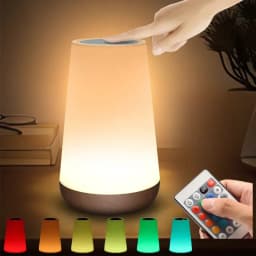GGbingo USB Touch Control LED Night Light 13 Colors Dimmable Bedside Table Lamp with Remote for Bedroom Camping Decor