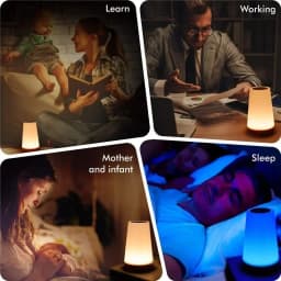 GGbingo USB Touch Control LED Night Light 13 Colors Dimmable Bedside Table Lamp with Remote for Bedroom Camping Decor