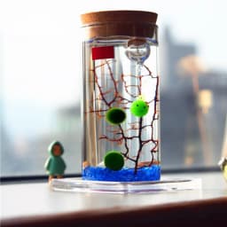 11/12cm Round Glass Jar Globe Terrarium Glass Jar with Colorful LED Light Cork Micro Landscape Ecological Bottle Night Lights