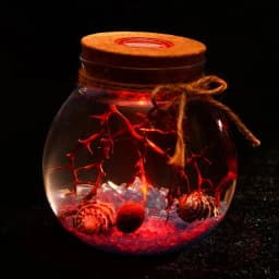 11/12cm Round Glass Jar Globe Terrarium Glass Jar with Colorful LED Light Cork Micro Landscape Ecological Bottle Night Lights