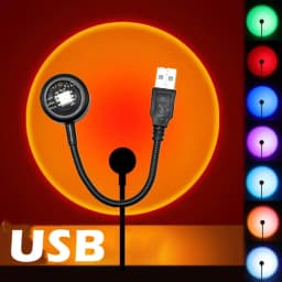 Led USB Sunset Lamp Night Light Projector Birthday Party Decoration Portable Mood Light For Bedroom Living Room Wall Beautiful