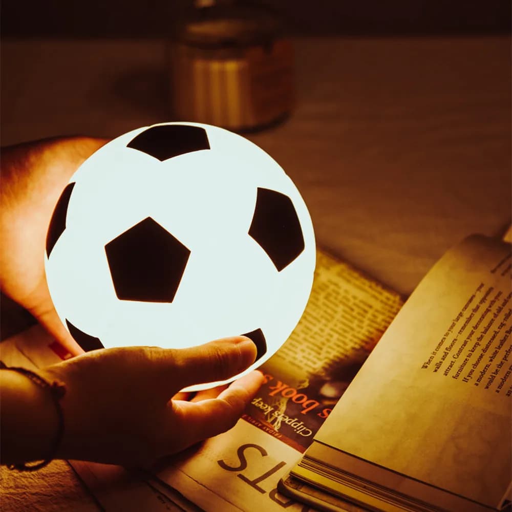 Football Night Light Touch Sensor Dimmable LED Light USB Rechargeable Waterproof Silicone Ball Lamp for Children Baby Toy Gift