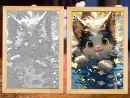 Cute Cat Kawaii Pets Light Painting Picture Frame Led Night Light Moon Lamp Room Decor Home Bedroom Friends Kids Birthday Gifts