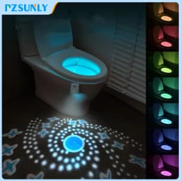Toilet Night Light Motion Sensor Light Toilet LED Light 7Color Rechargeable LED Night Lamp For Bathroom Washroom Decoration