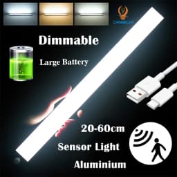Motion Sensor Cabinet Light USB Rechargeable LED Under Cabinet Light 3 Colors Dimmable Magnetic Night Light