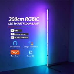 200cm RGB Tuya Floor Lamp Smart APP Remote Control Modern Corner Floor Light Atmospheric LED Stand Lighting Festival Decoration