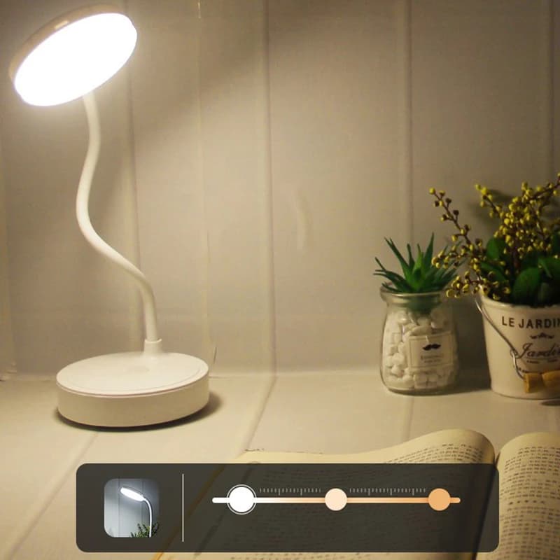 LED Portable Dimmable Table Lamp USB Plug Battery Powered Desk Lamp Bedroom Reading Night Light Eye Protection LED Bedside Lamp