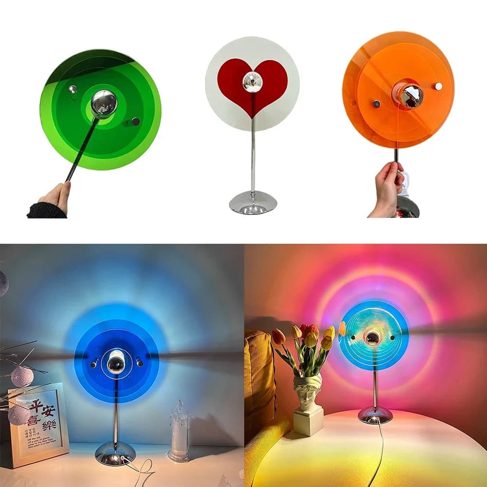 USB Table Lamp Romantic Love Projector Lamp with On/off Switch Shadow Desk Lamp For Photography Home Bedroom Party Decoration
