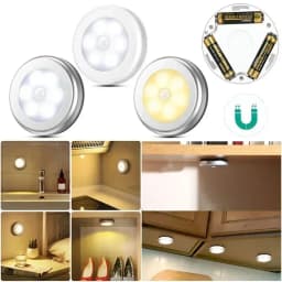 Night Light With PIR Motion Sensor LED Battery Lamp Strong Magnetic For Bedroom Bedside Kitchen Cabinet Lighting