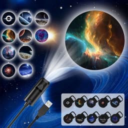 ∶LED Galaxy Projection Light 1 Light+10 Pictures Change, LED Galaxy Projector, Starry Sky Lighting Night Light
