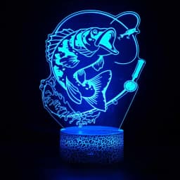 Nighdn 3D Fish Lamp LED Night Light for Kids Room Decor 7 Color Illusion Bedside Lamp Child Nightlight Gift for Men Girls Boys