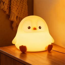 Penguin Nursery Night Light, LED Squishy Silicone Lamp, 2 Levels Dimmable Bedroom Nightlight Touch Lights, Dorm Decor Lamps