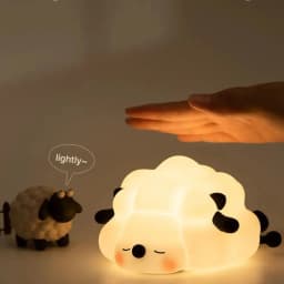 Cute Silicone Night Lights Sheep Cartoon Bedroom Lamp for Children's Room Decor Rechargeable Timing Dimming Sleep Night Light